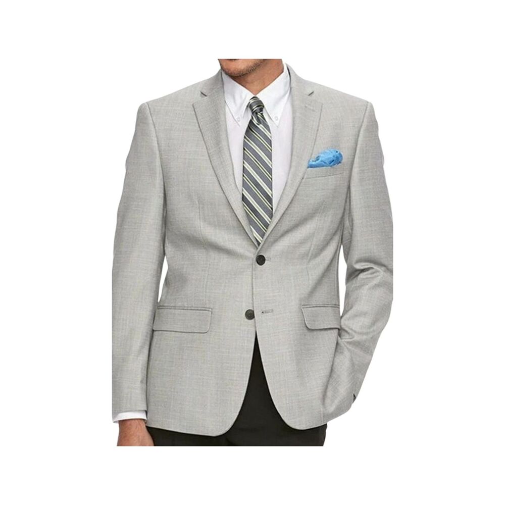 New Van Heusen Men’s Flex Slim-Fit 2-Button Sport Coat 48L Light Grey NWT